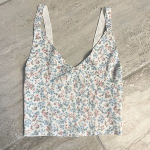 Zara ribbed floral tank
